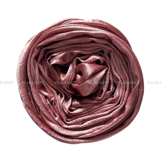 Dusty Rose Pink- Luxe Shimmer Crushed Satin Hijab