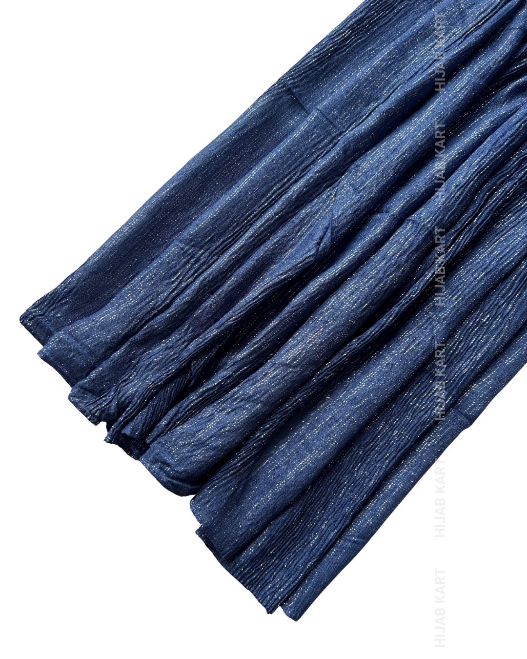 Midnight Blue- Cotton Shimmer Crushed Hijab