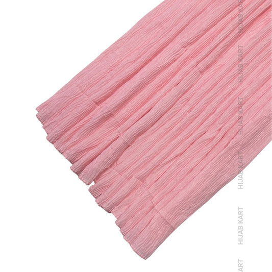 Cotton Crushed Hijab - Soft Pink