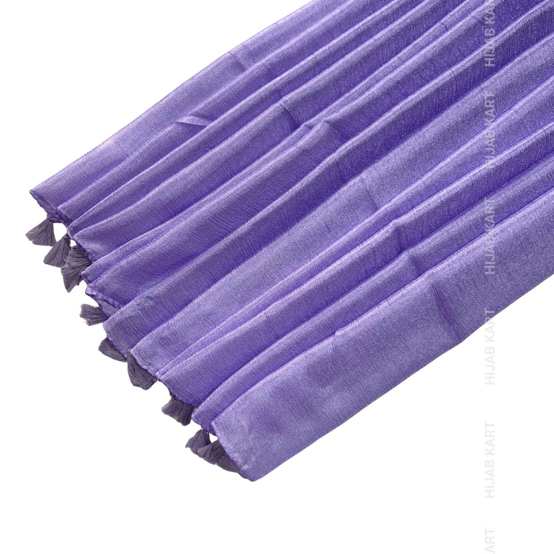 Lavender- Silk Shimmer Hijab with Tassels