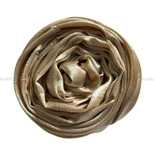 Champagne Gold- Luxe Shimmer Crushed Satin Hijab