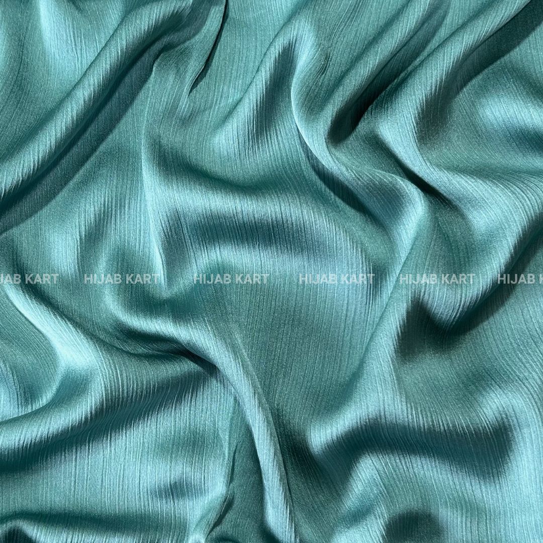 Textured Crepe Satin Hijab 2.0- Aqua Green