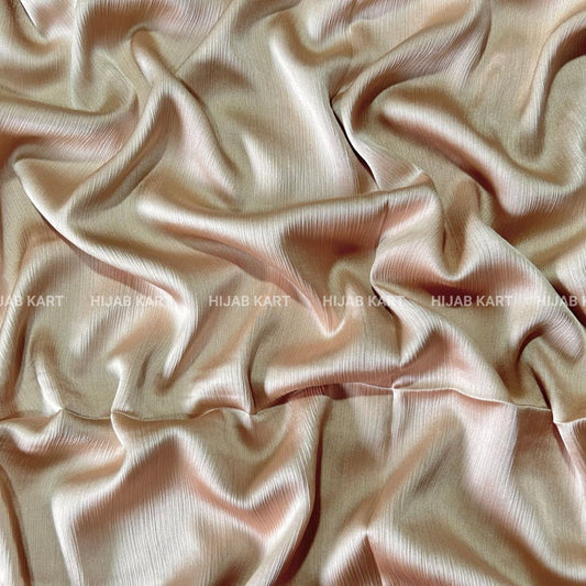 Textured Crepe Satin Hijab- Pearl Gold