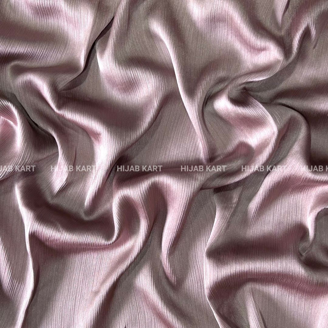 Textured Crepe Satin Hijab- Dusty Pink