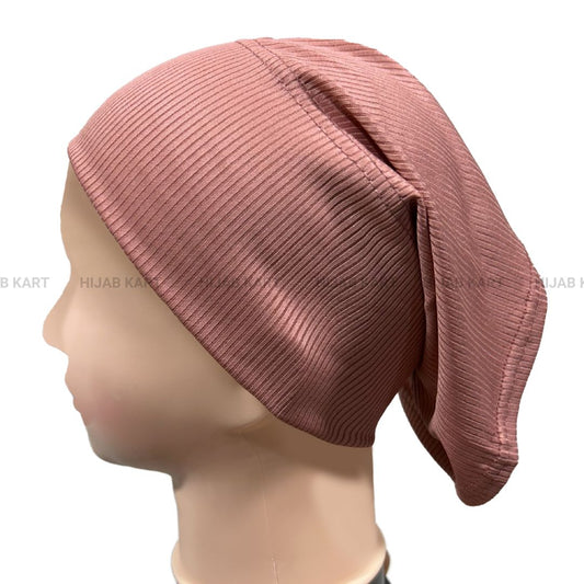 Luxe Ribbed Hijab Undercap- Salmon Pink