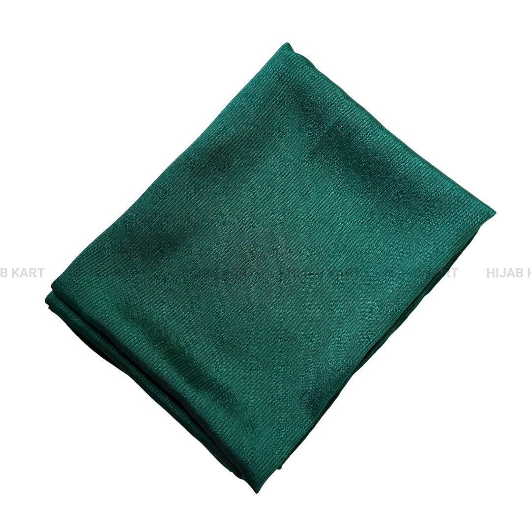 Bottle Green- Ribbed Caramel Satin Hijab