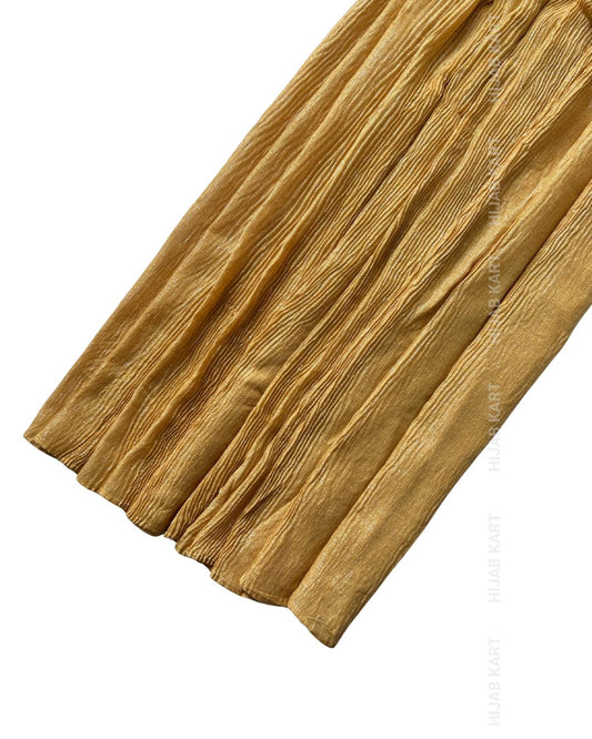 Golden- Cotton Shimmer Crushed Hijab