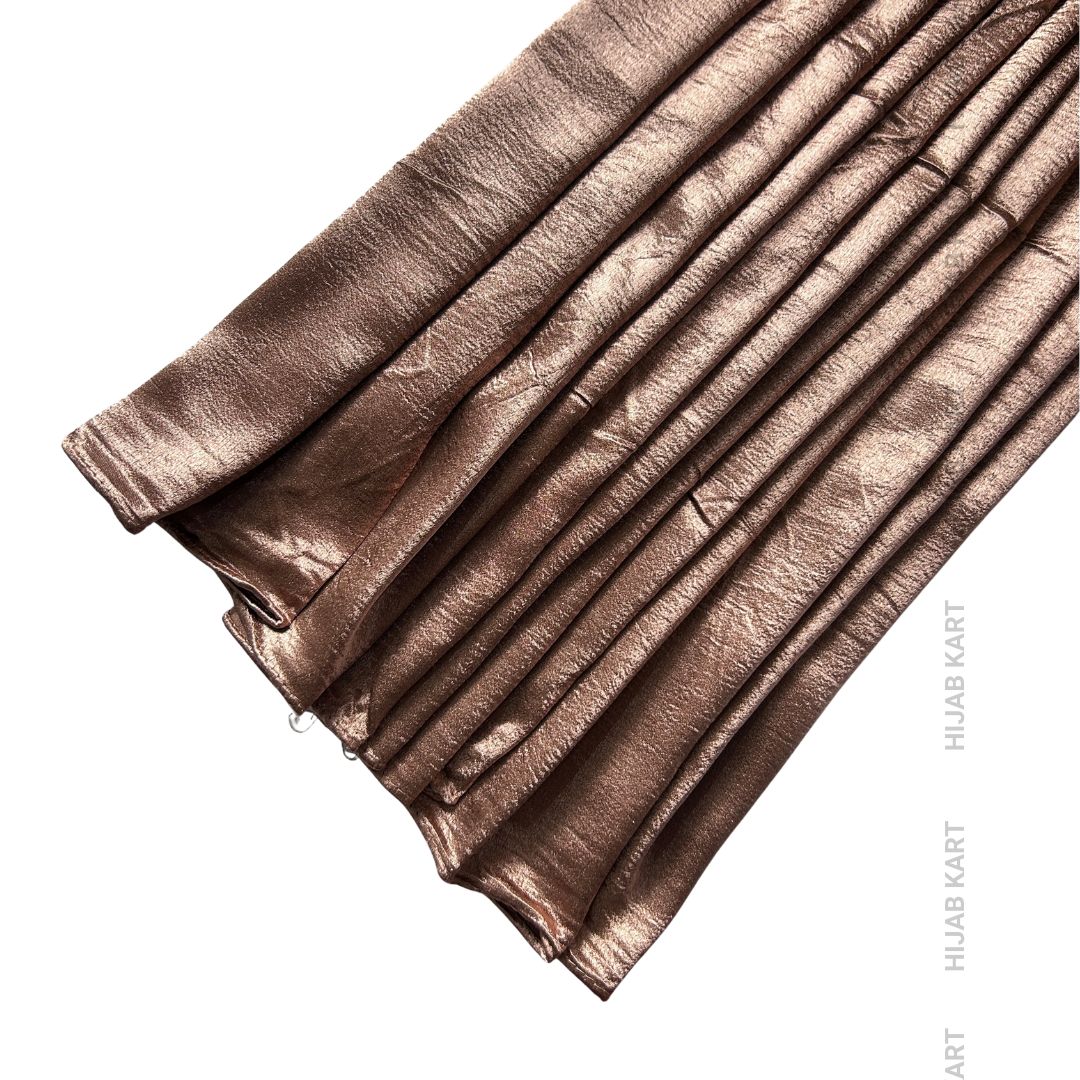 Copper- Luxe Shimmer Crushed Satin Hijab