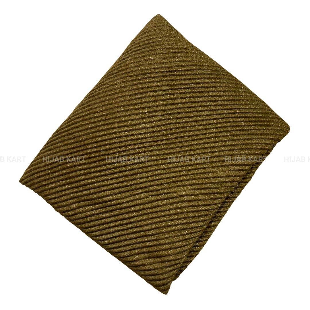 Antique Gold- Luxe Cotton Pleated Shimmer Hijab