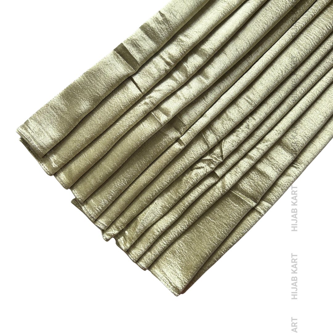 Pastel Olive- Luxe Shimmer Crushed Satin Hijab