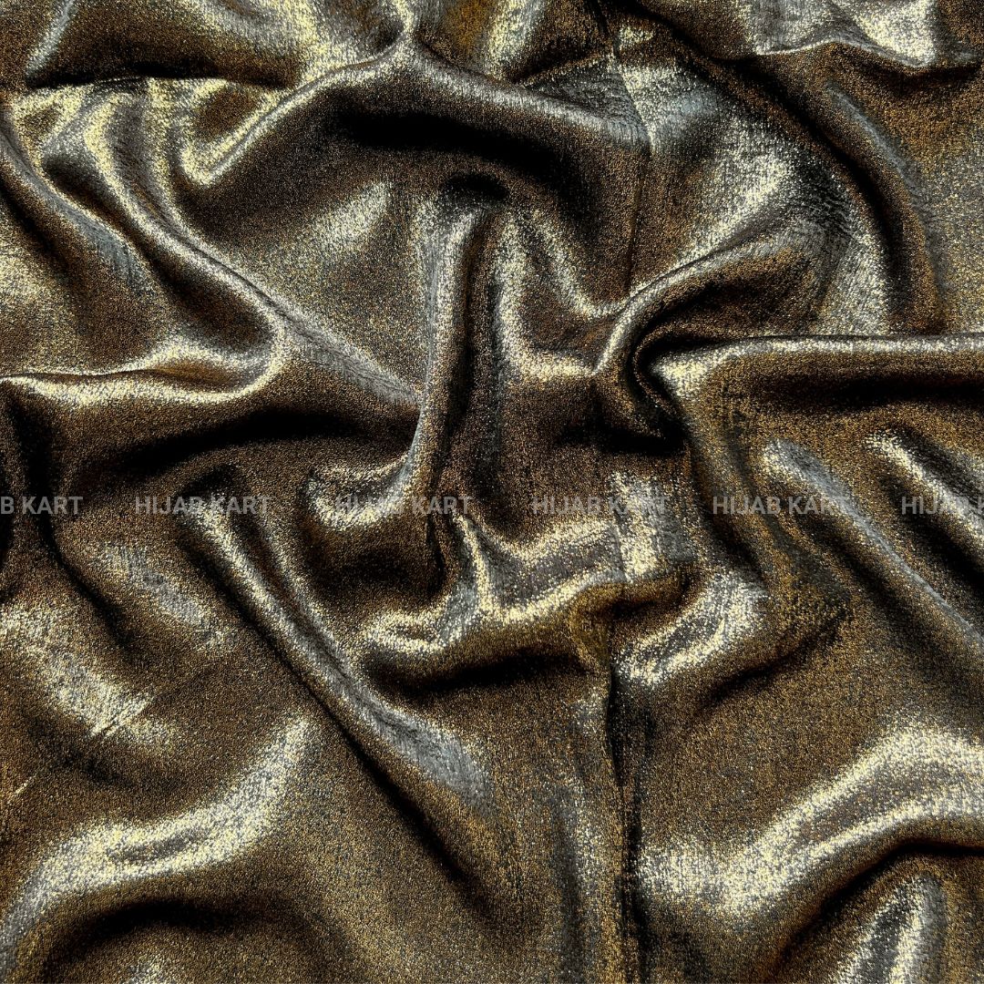 Antique Gold on Black- Shimmer Dust Georgette Hijab