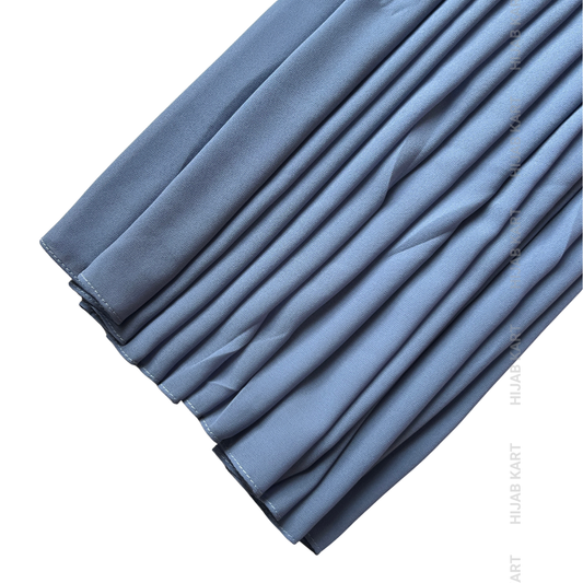 Premium Malaysian Georgette Hijab- Bluish Grey
