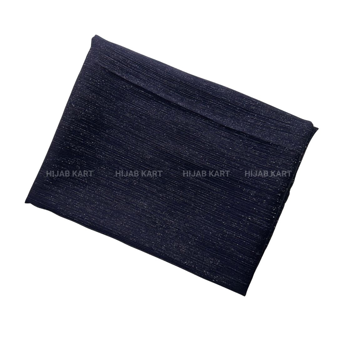 Dark Navy Blue-Luxe Metallic Shimmer Georgette Hijab