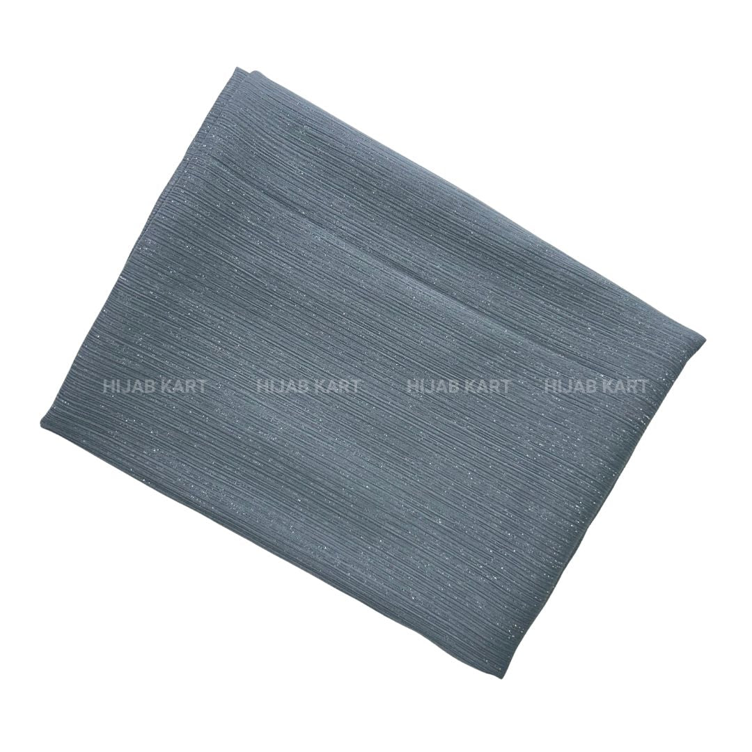 Dusty Blue-Luxe Metallic Shimmer Georgette Hijab
