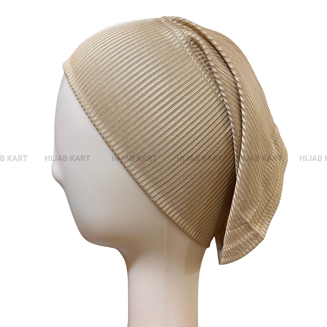 Luxe Ribbed Hijab Undercap- Fossil Tan