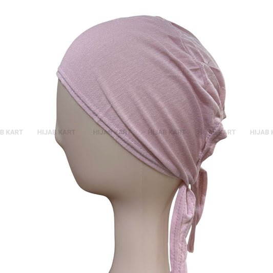 Tie-back Hijab Cap- Baby Pink