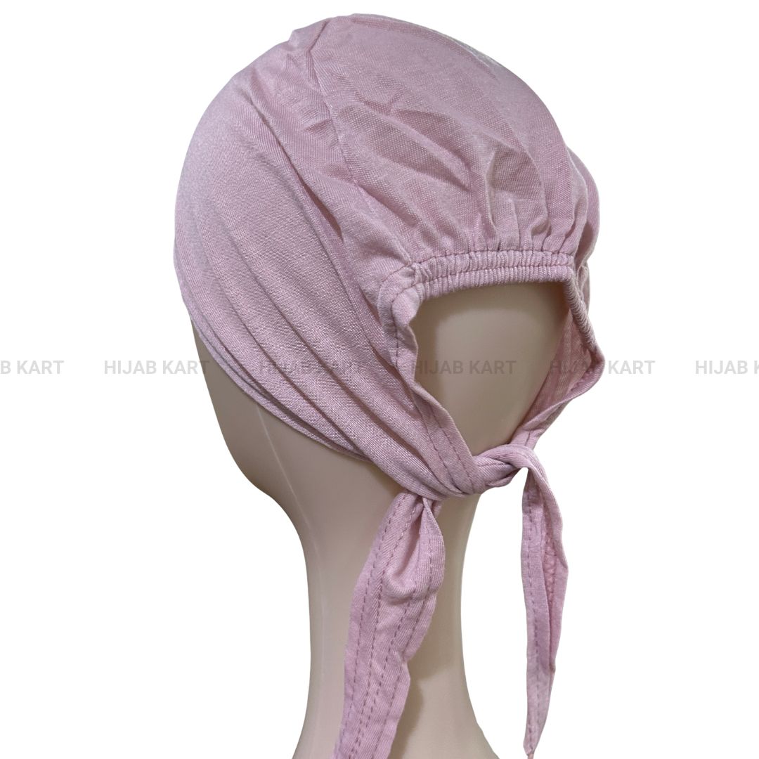 Tie-back Hijab Cap- Baby Pink