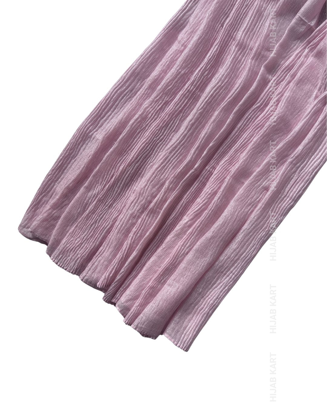 Baby Pink- Cotton Shimmer Crushed Hijab