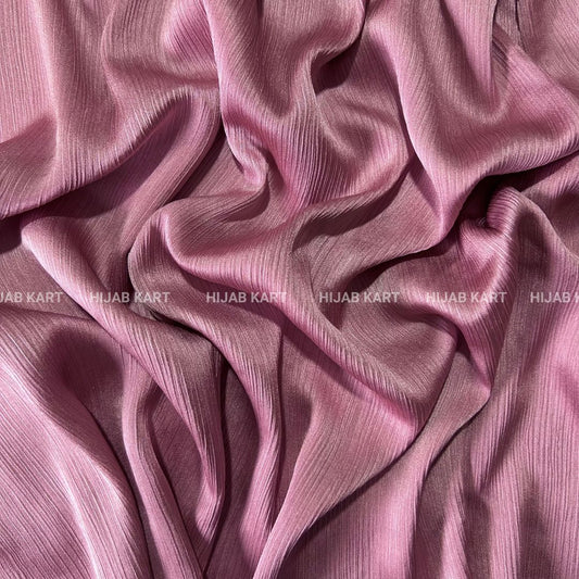 Textured Crepe Satin Hijab- Pink