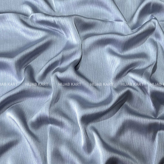 Textured Crepe Satin Hijab- Light Steel Blue