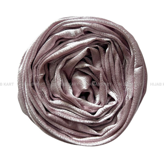 Light Onion Pink- Luxe Shimmer Crushed Satin Hijab