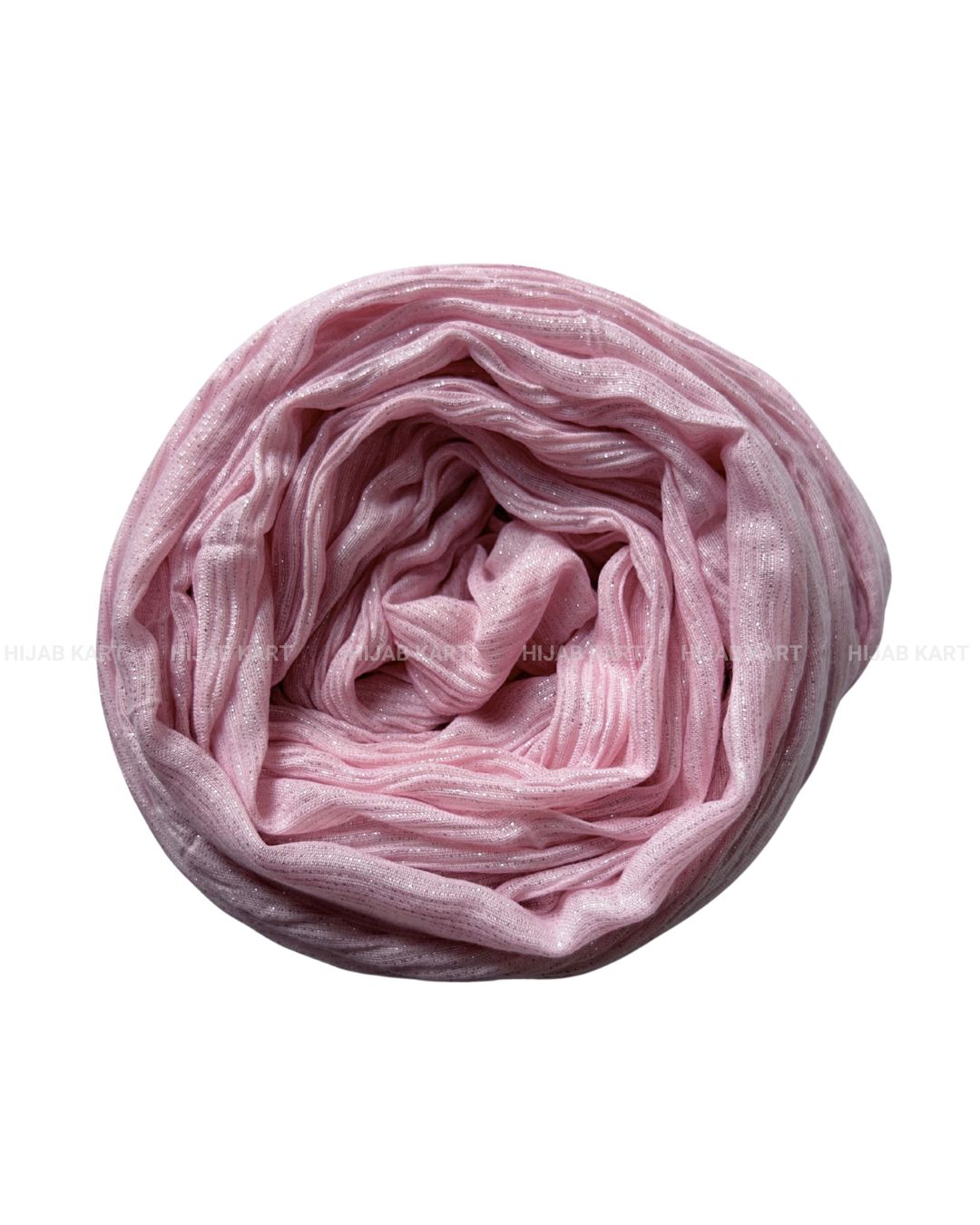Baby Pink- Cotton Shimmer Crushed Hijab