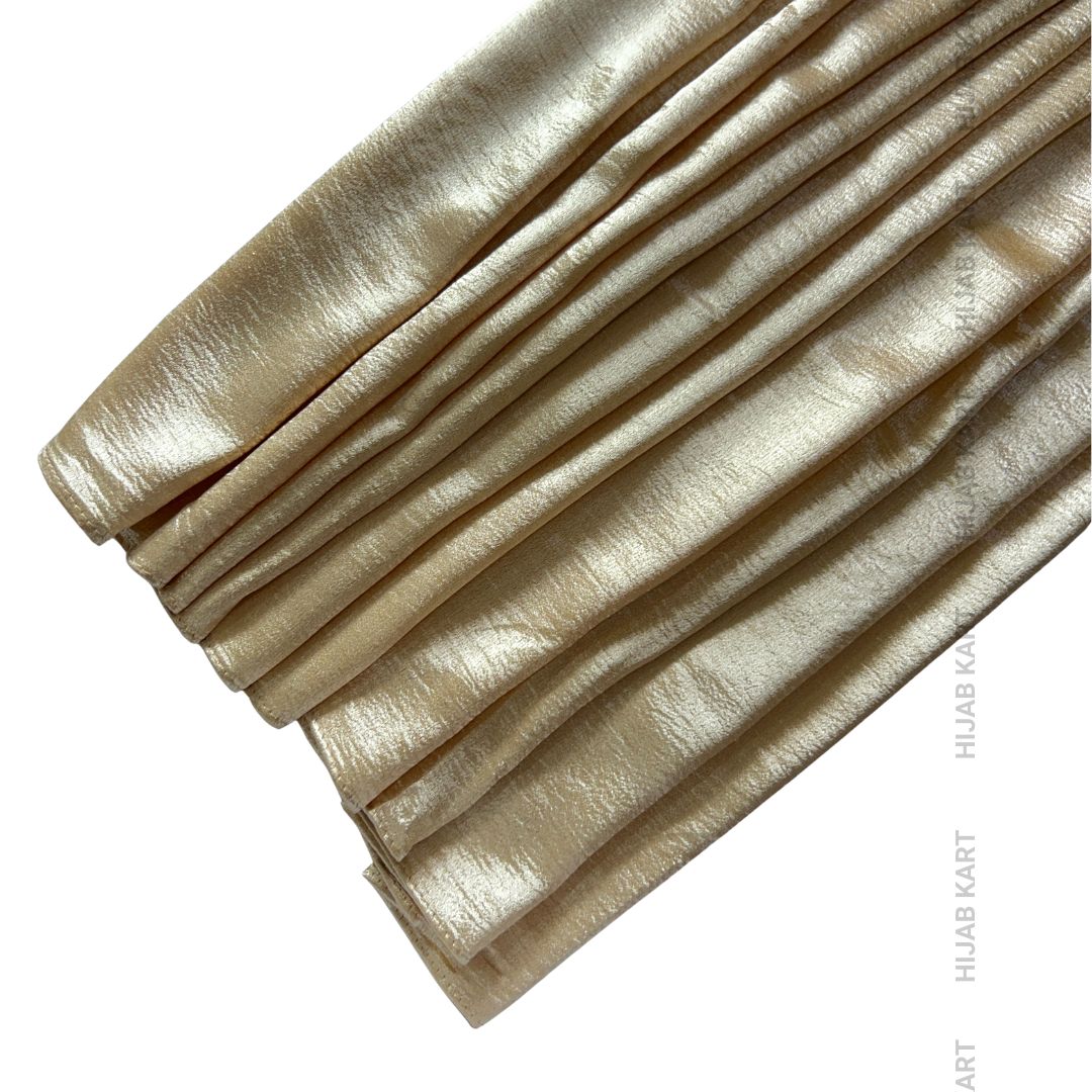 Champagne Gold- Luxe Shimmer Crushed Satin Hijab