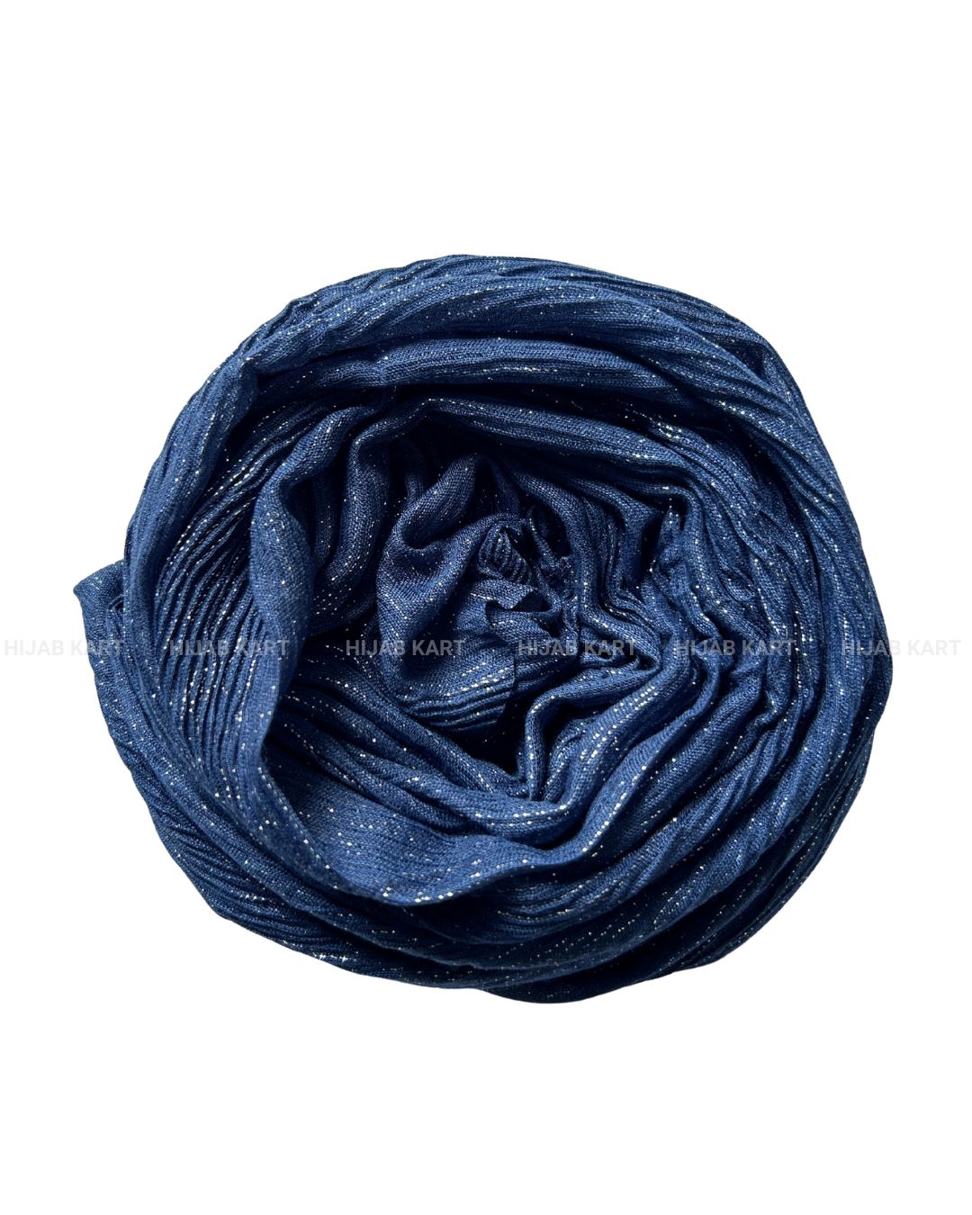 Midnight Blue- Cotton Shimmer Crushed Hijab