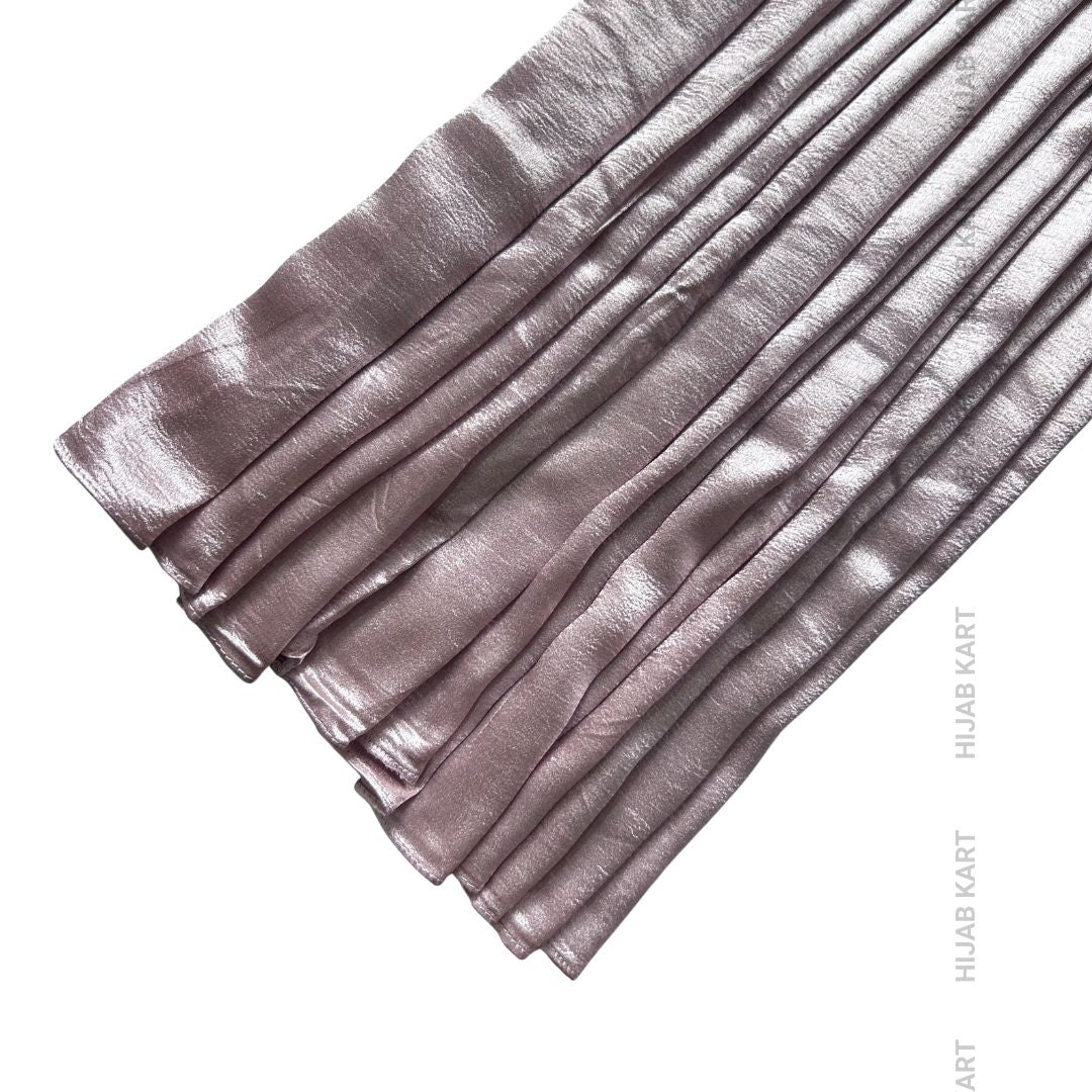 Light Onion Pink- Luxe Shimmer Crushed Satin Hijab