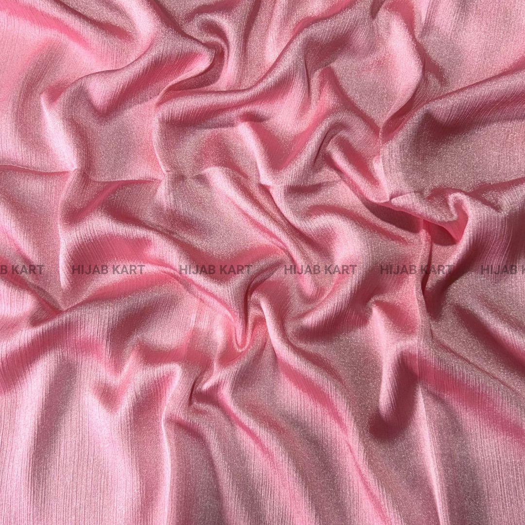 Flamingo Pink- Shimmer Crepe Tissue Hijab