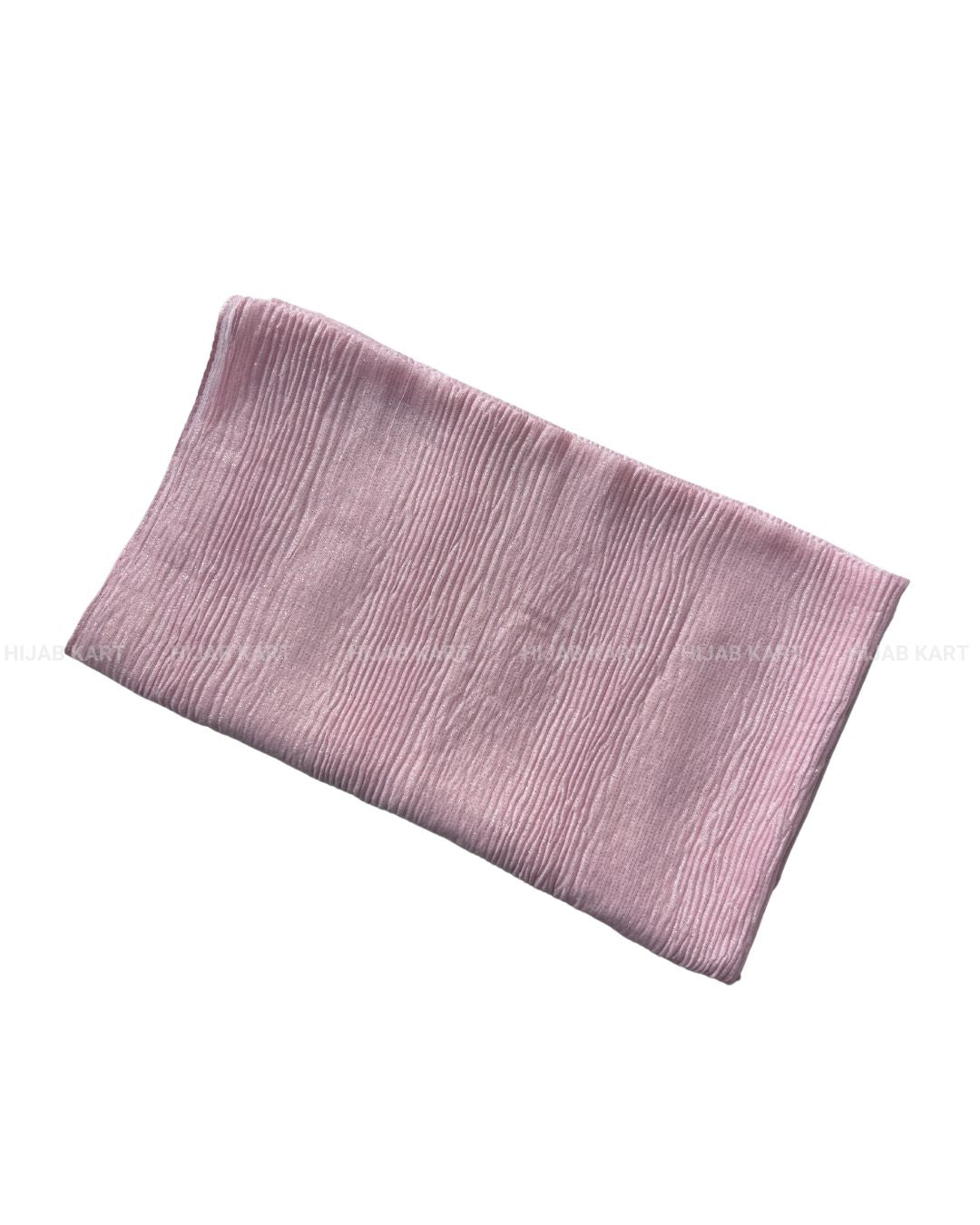 Baby Pink- Cotton Shimmer Crushed Hijab