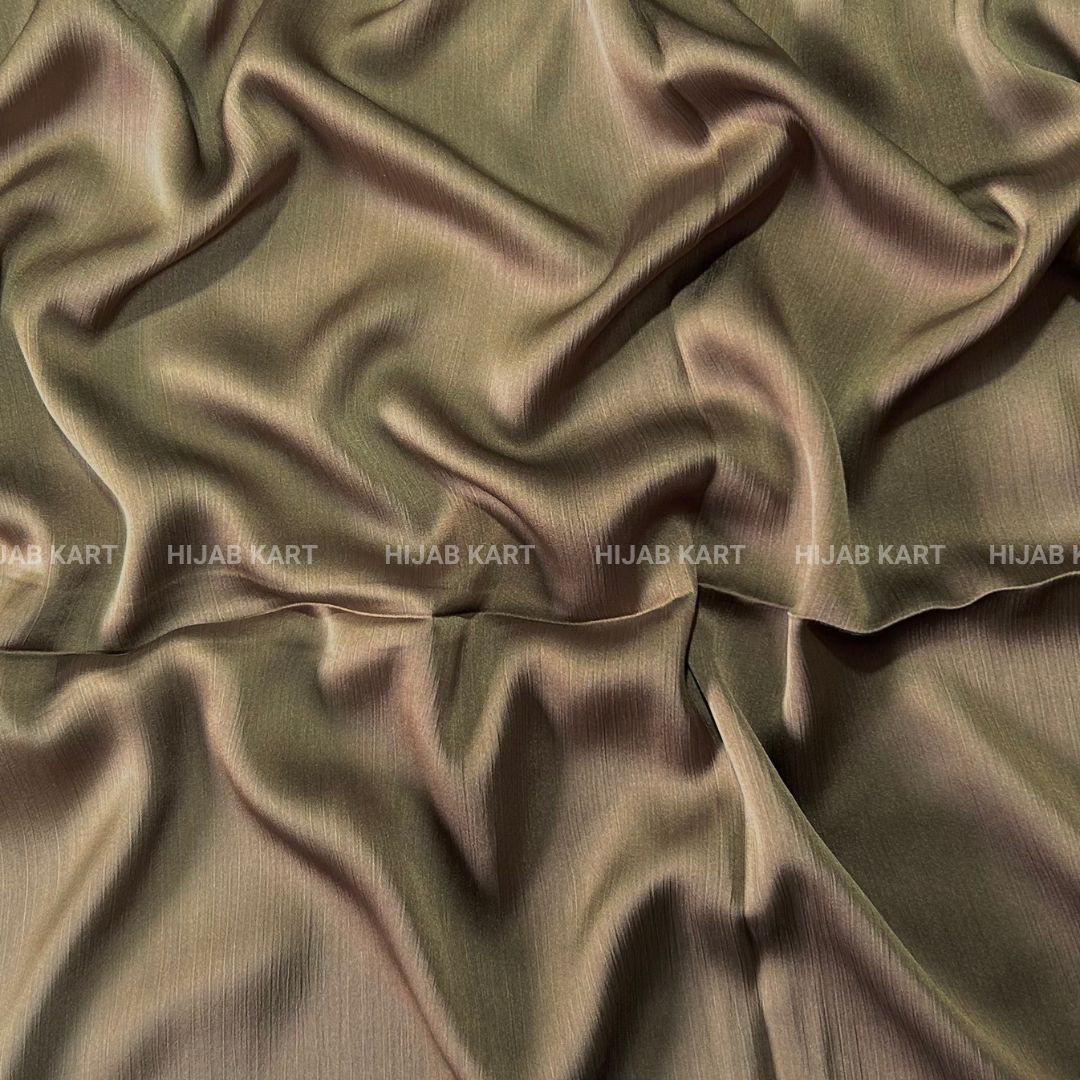 Textured Crepe Satin Hijab- Bronze