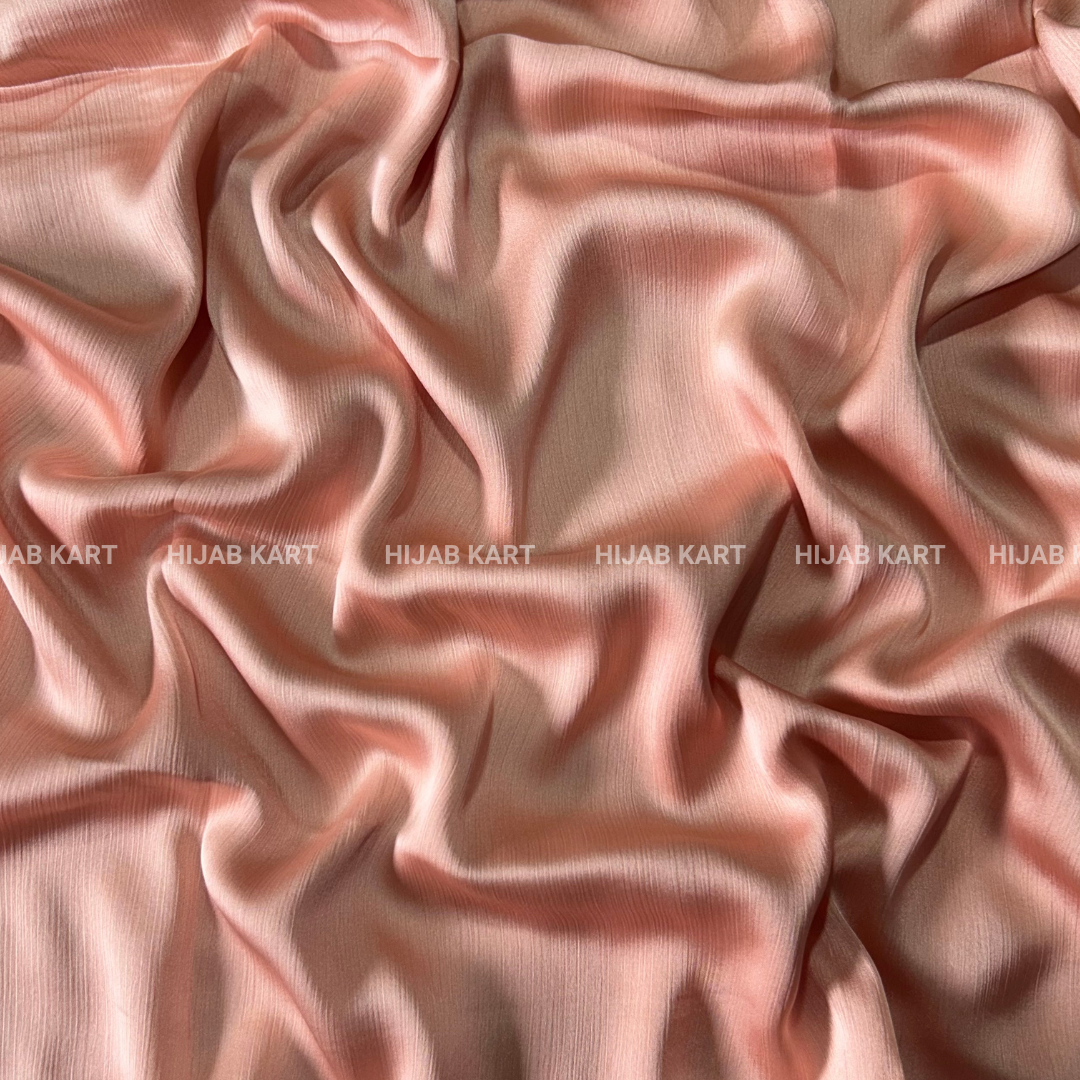 Coral Peach- Textured Crepe Satin Hijab