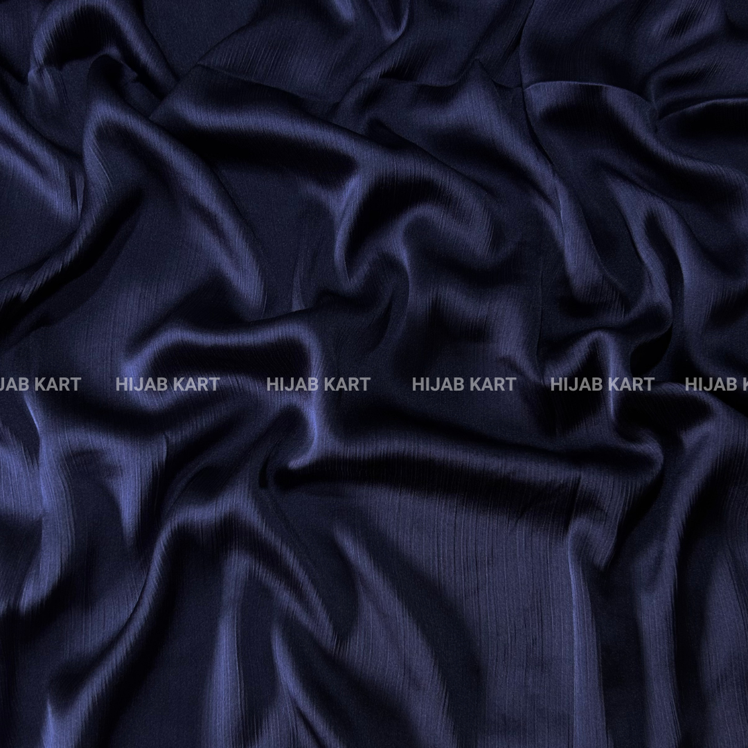 Midnight Blue- Textured Crepe Satin Hijab