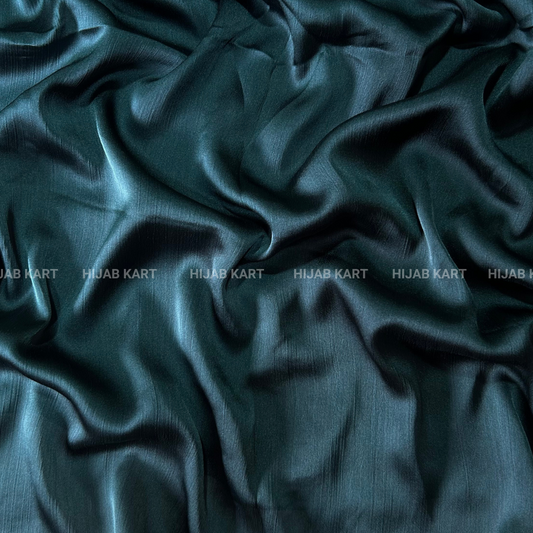 Dark Teal Green- Textured Crepe Satin Hijab