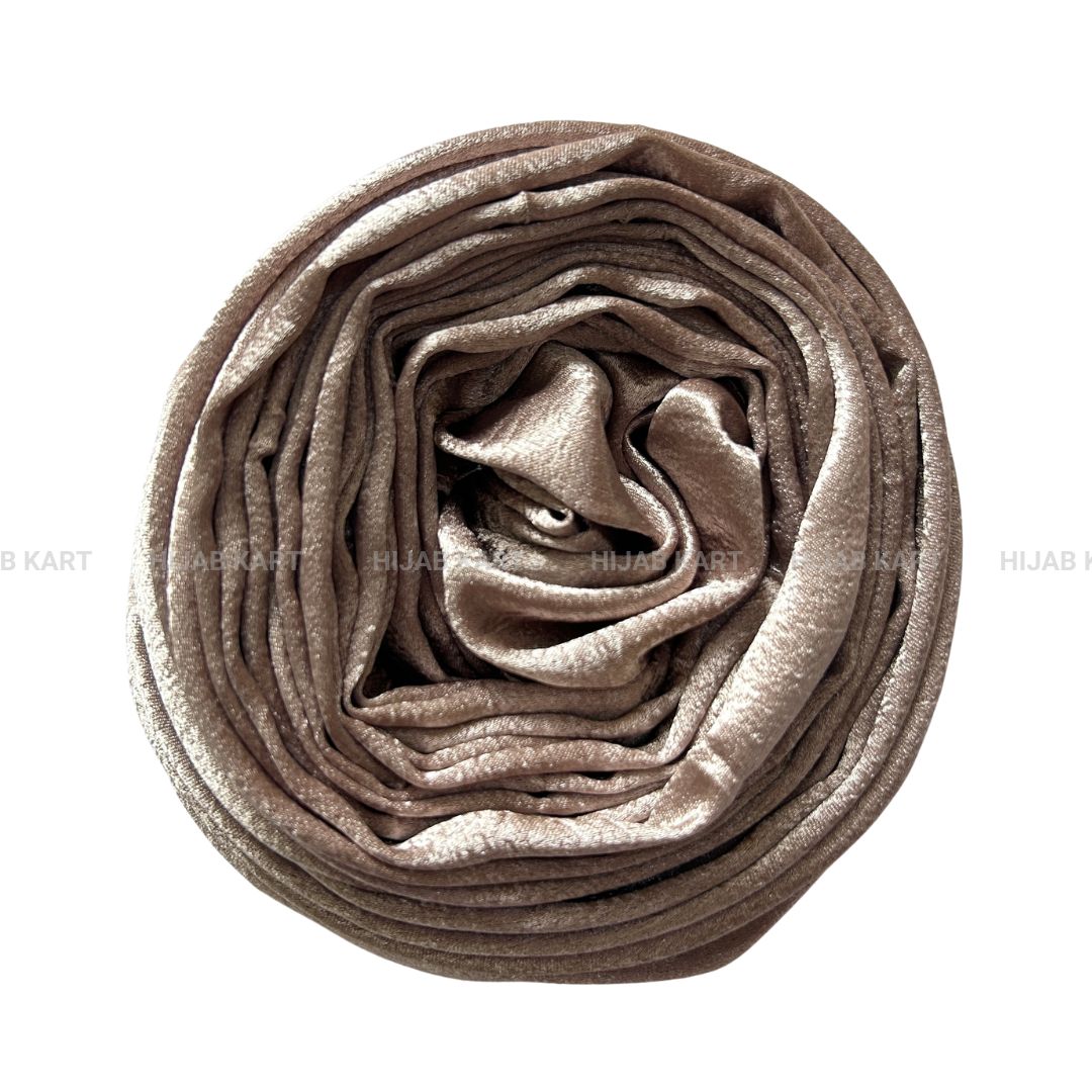 Pastel Mocha- Luxe Shimmer Crushed Satin Hijab