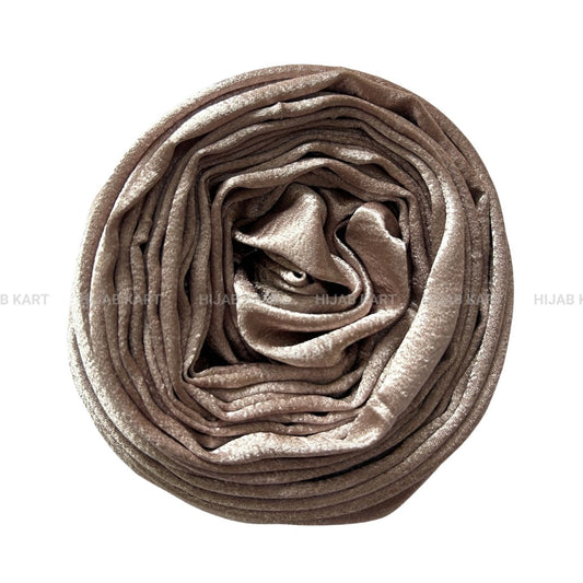 Pastel Mocha- Luxe Shimmer Crushed Satin Hijab