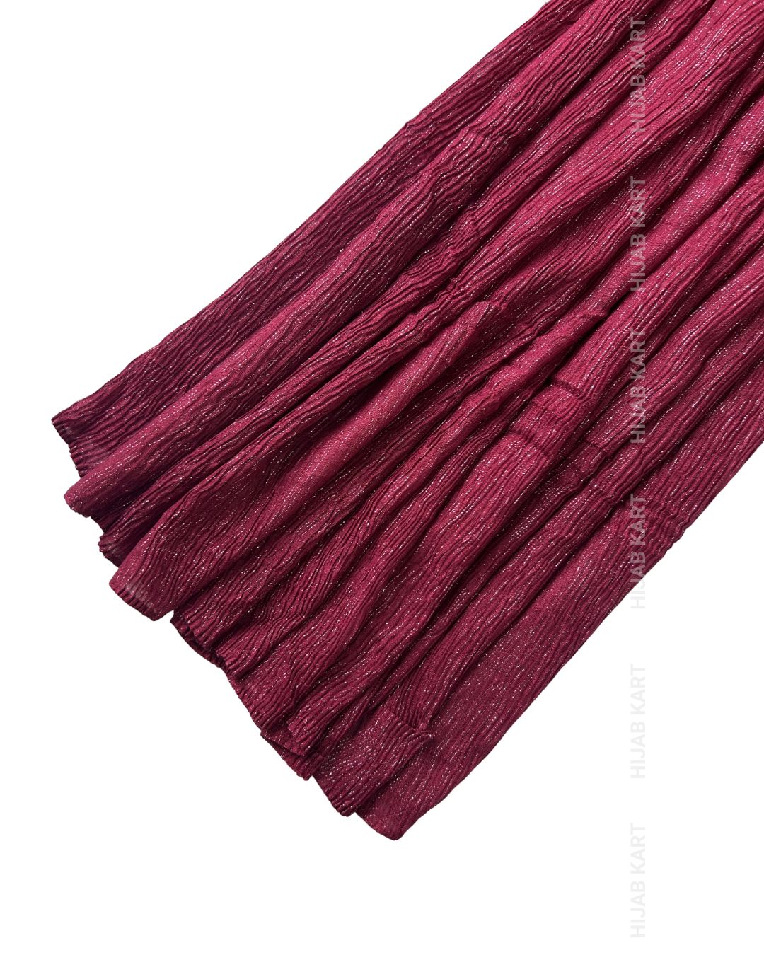 Cherry Red- Cotton Shimmer Crushed Hijab