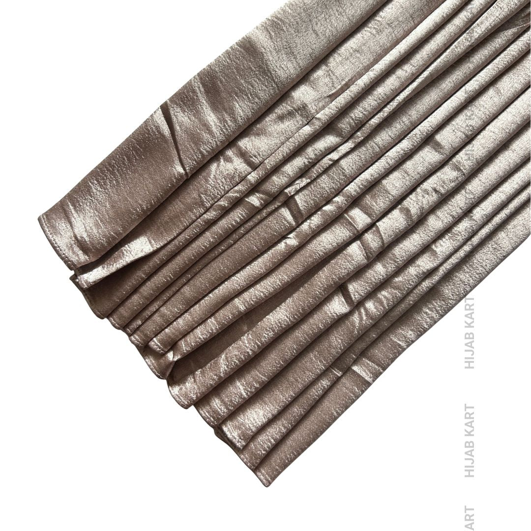 Pastel Mocha- Luxe Shimmer Crushed Satin Hijab