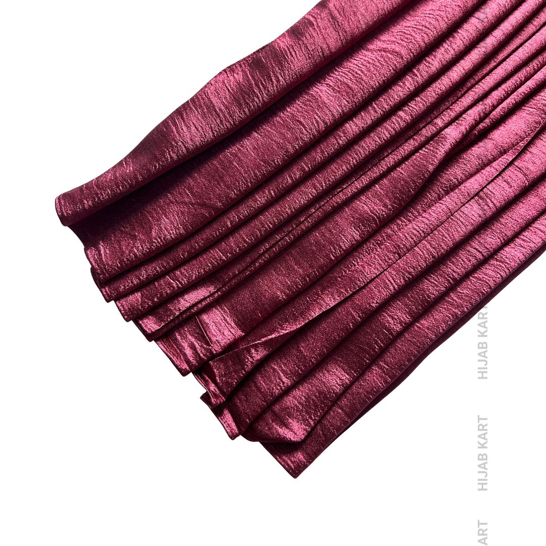 Maroon- Luxe Shimmer Crushed Satin Hijab