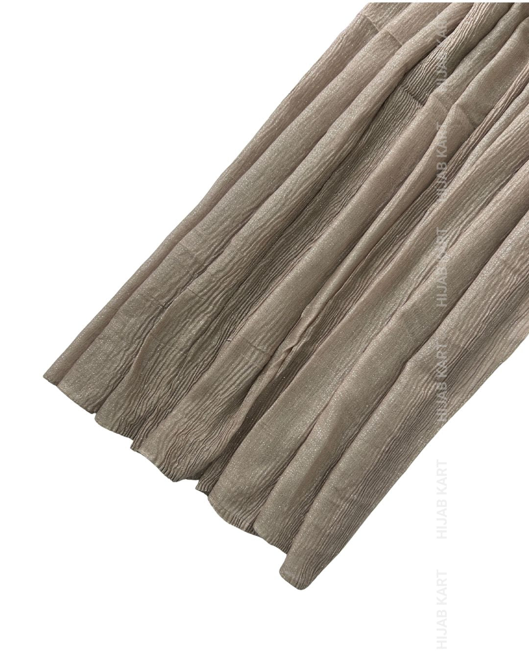 Beige- Cotton Shimmer Crushed Hijab