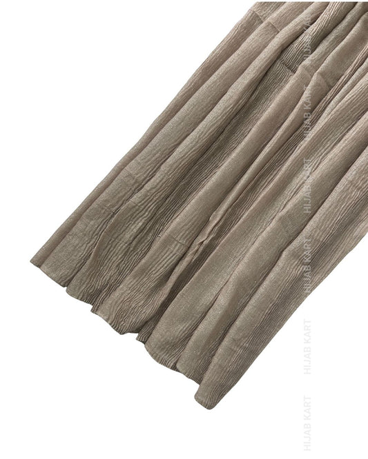 Beige- Cotton Shimmer Crushed Hijab