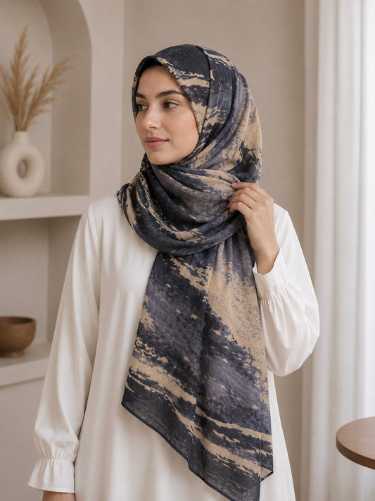 Moonstone - Modal Cotton Marble Print Hijab