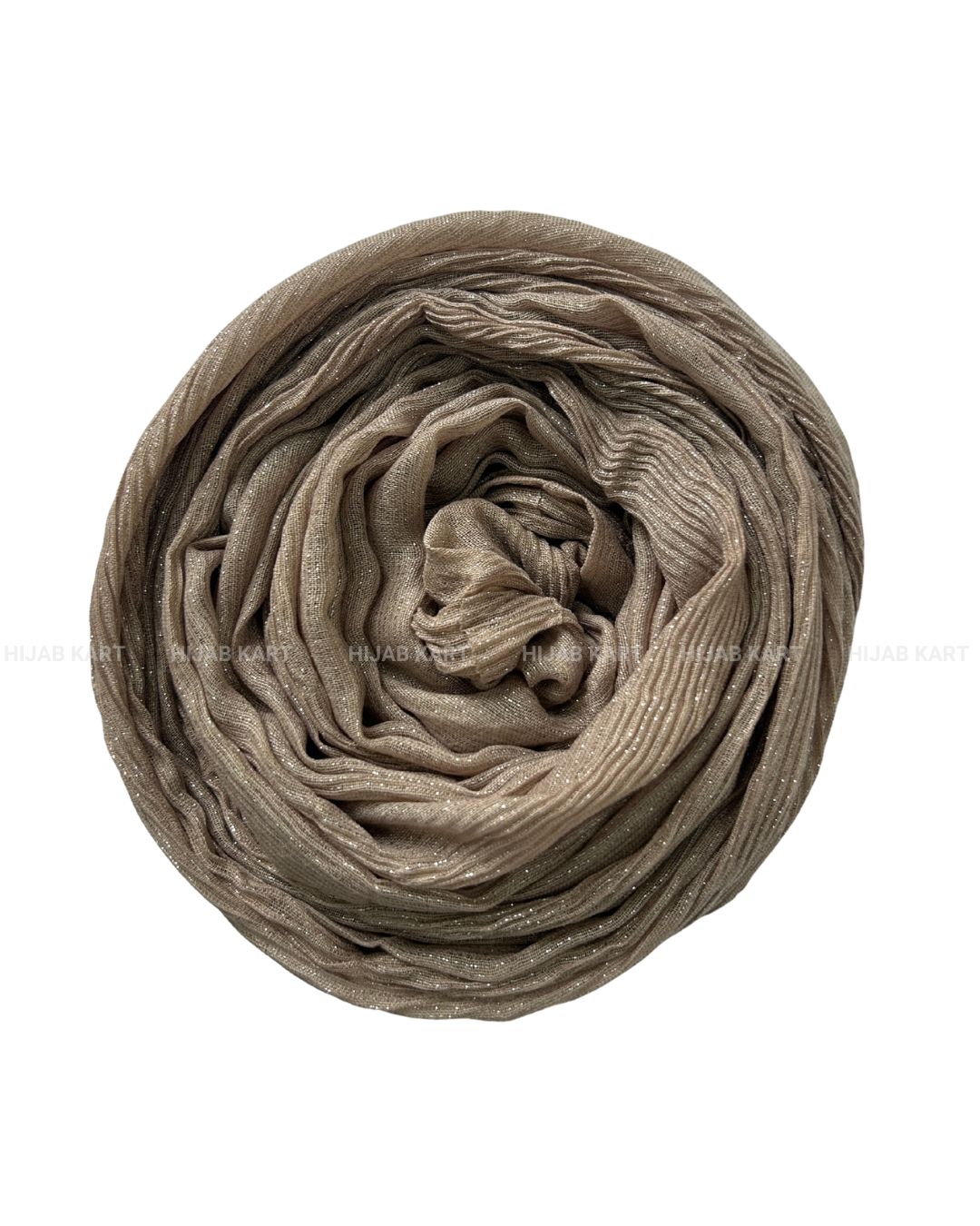 Beige- Cotton Shimmer Crushed Hijab