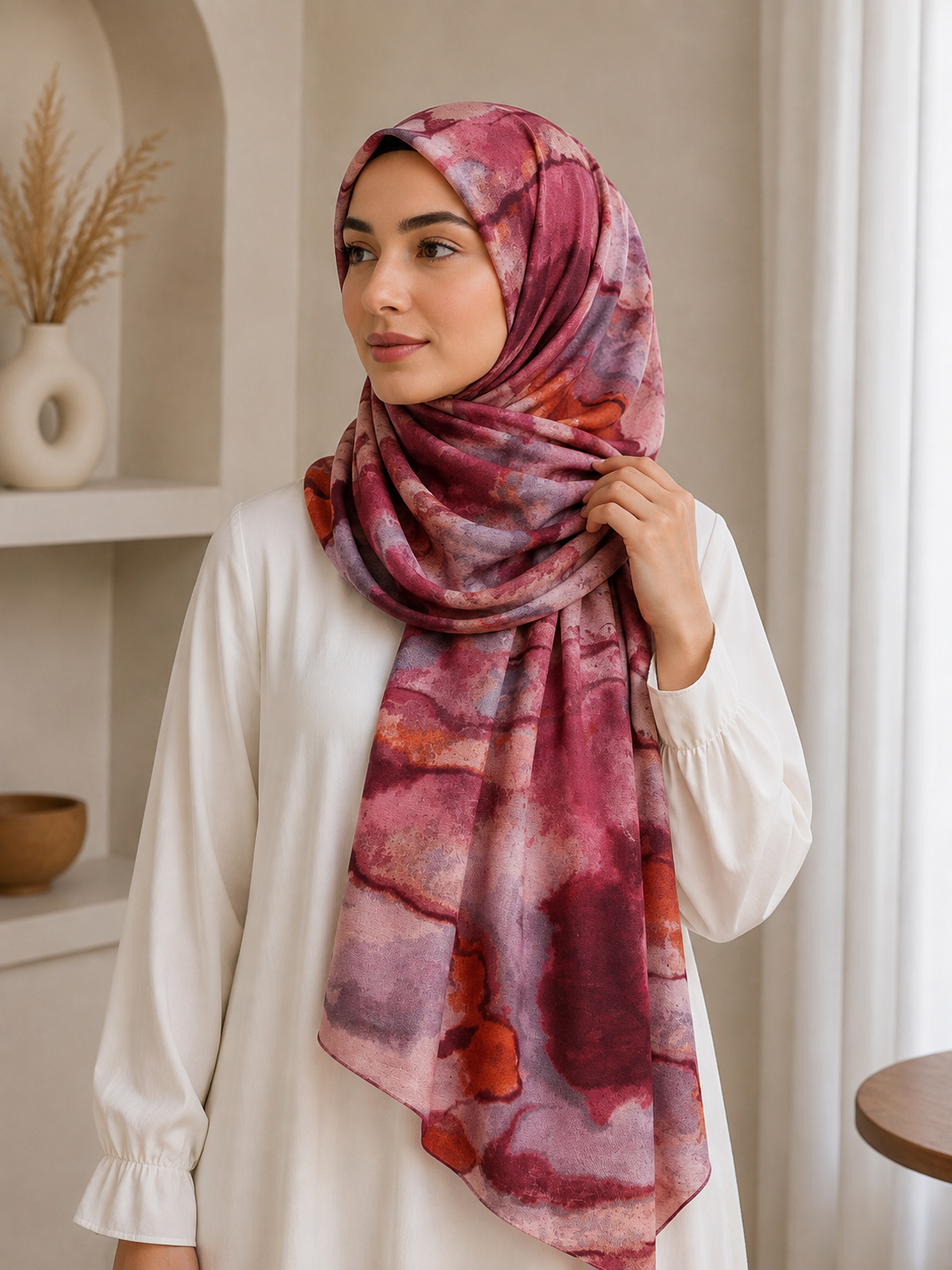 Desert Rose- Modal Cotton Marble Print Hijab
