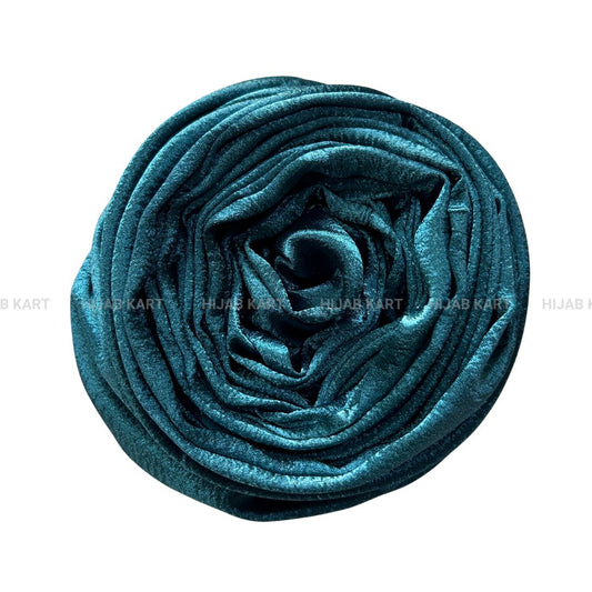 Teal Blue- Luxe Shimmer Crushed Satin Hijab