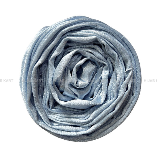 Powder Blue- Luxe Shimmer Crushed Satin Hijab