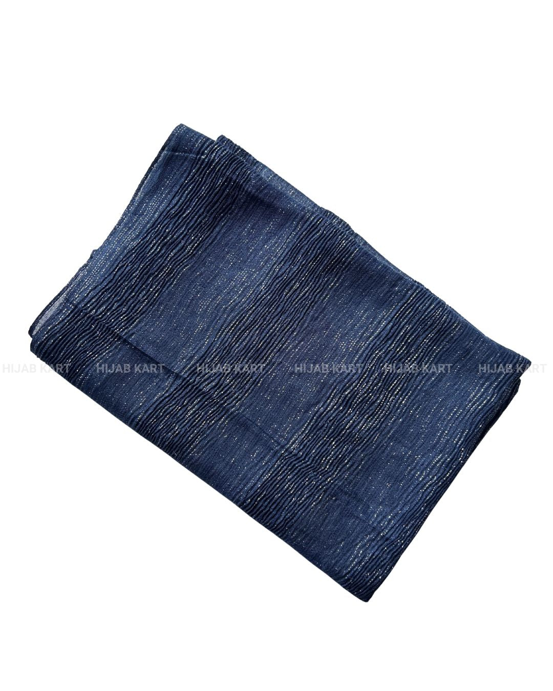 Midnight Blue- Cotton Shimmer Crushed Hijab