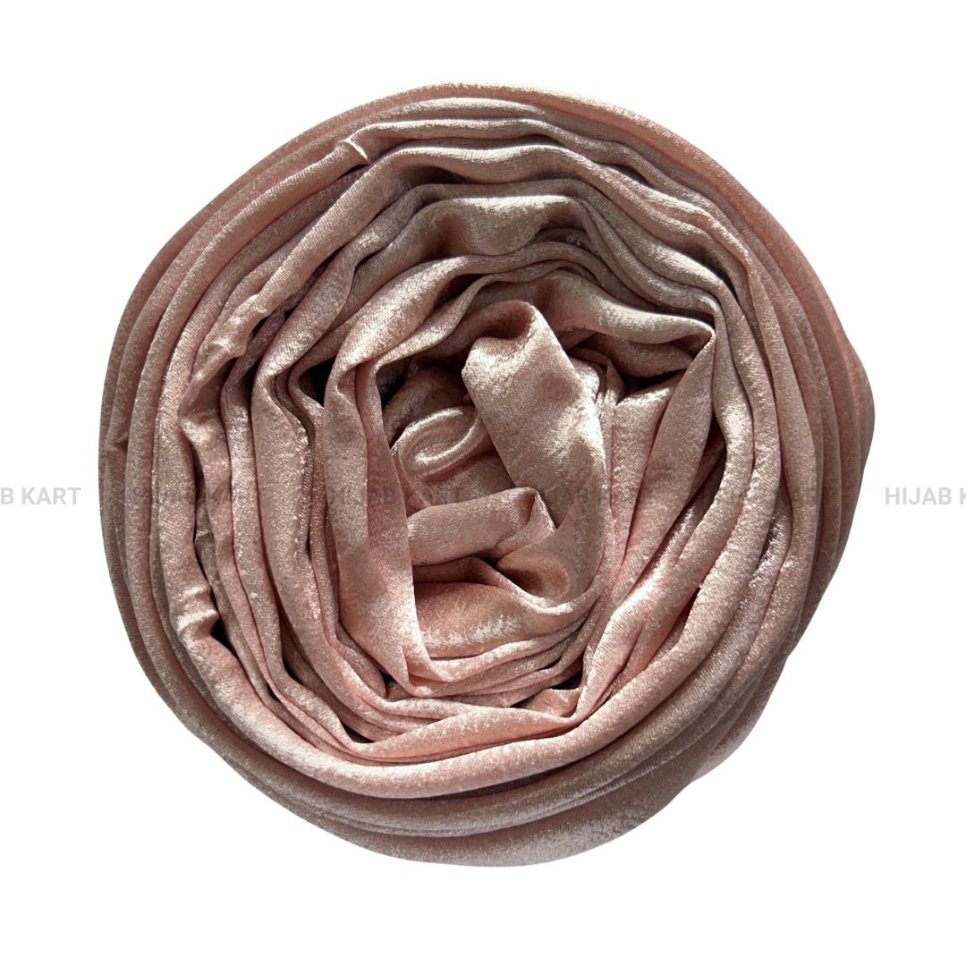 Pearl Pink- Luxe Shimmer Crushed Satin Hijab