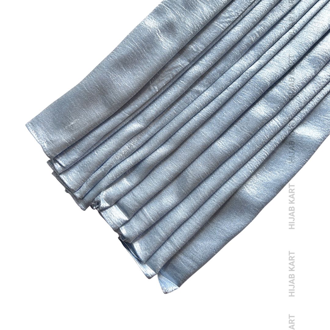 Powder Blue- Luxe Shimmer Crushed Satin Hijab